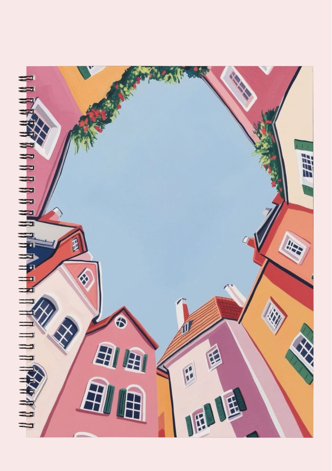 pastel houses notebook
