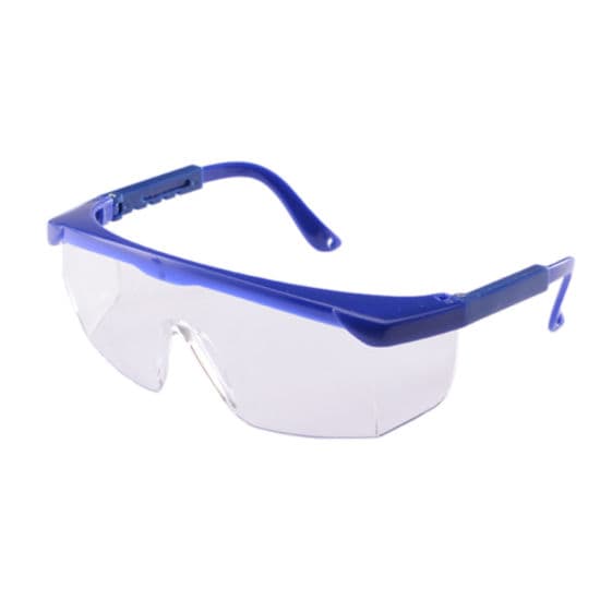 clear glass with blue top