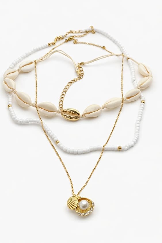Shell gold 3pcs necklace