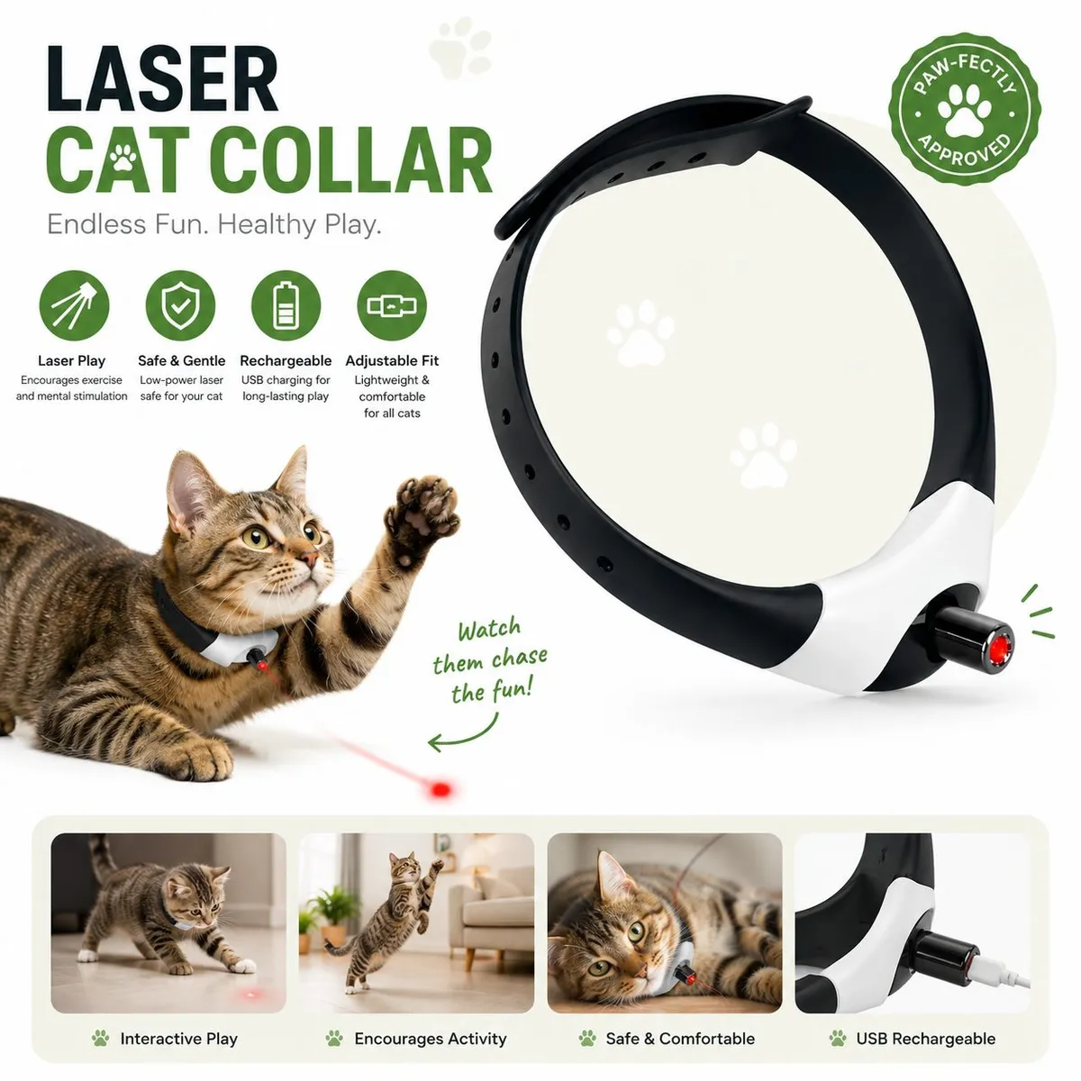 Laser cat collar
