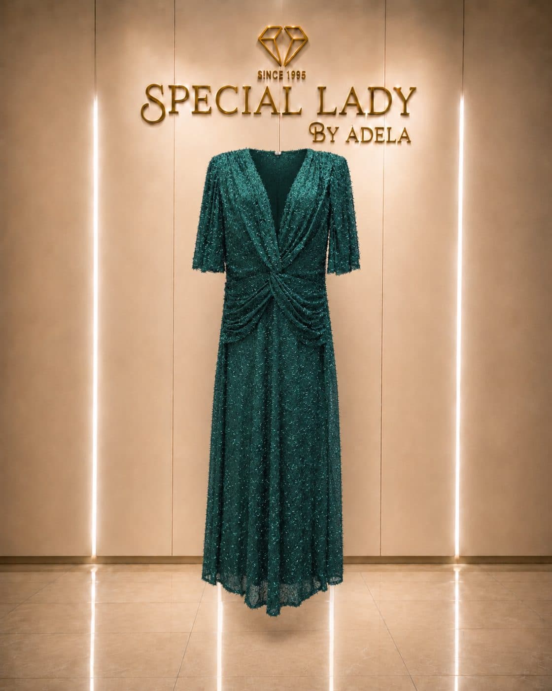 Emerald Grace Evening Dress