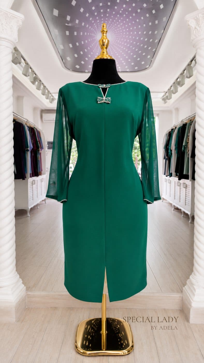 Emerald Bow Sheath Dress