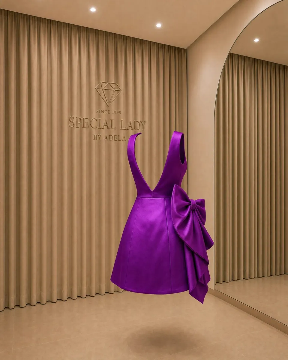 Amethyst Bow Mini Dress