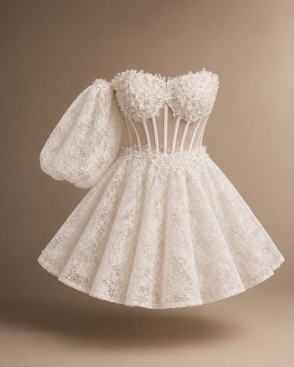 Ivory Bloom Mini Dress