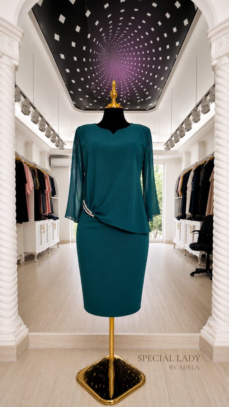 Teal Grace Draped Dress
