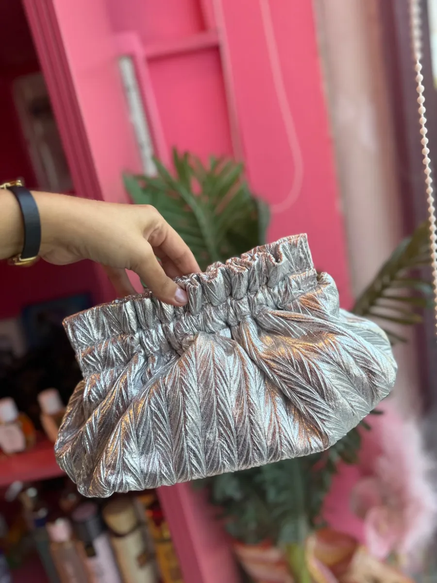 Silver evening bag