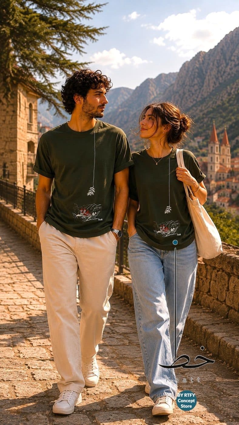 KHATT Bcharre | Hand-Painted Cotton T-Shirt