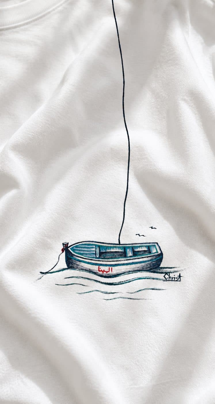 KHATT Al Mina | Hand-Painted Cotton T-Shirt