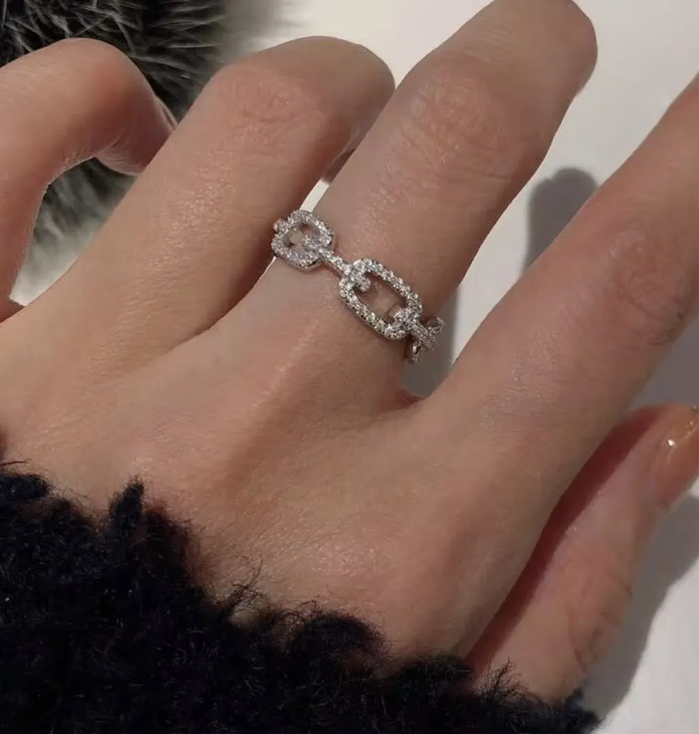 Chain & Zirconia Copper Alloy Ring