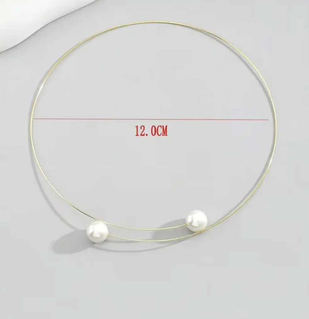 Faux Pearl Choker Necklace
