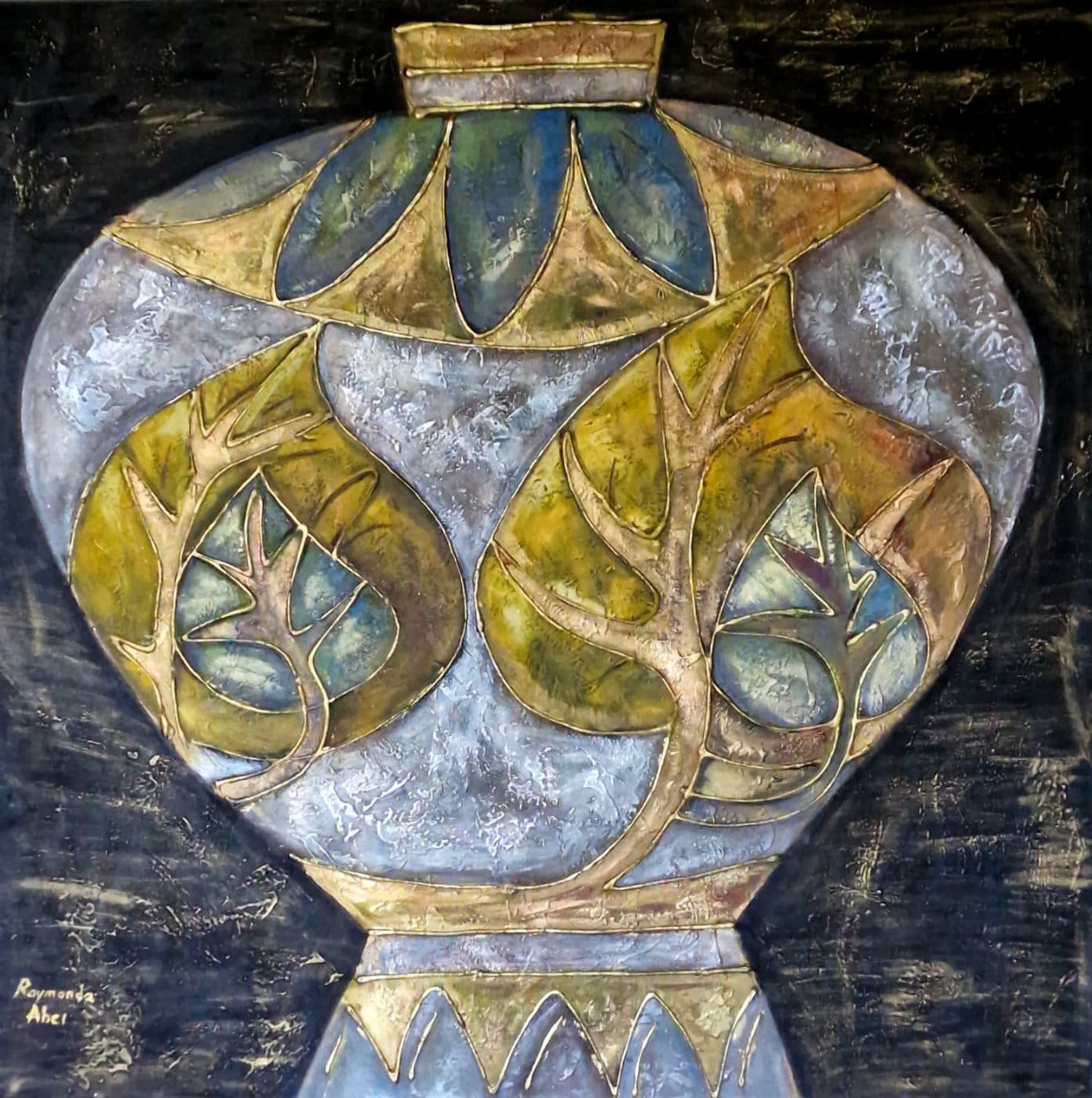 Abstract Floral Vase Wall Art