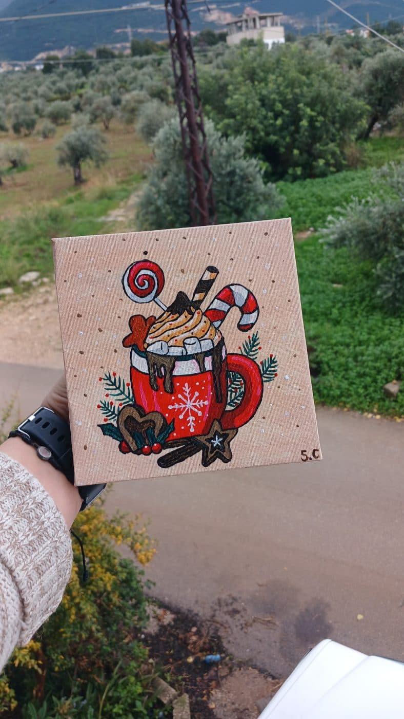 Painted canvas 15x15 cm