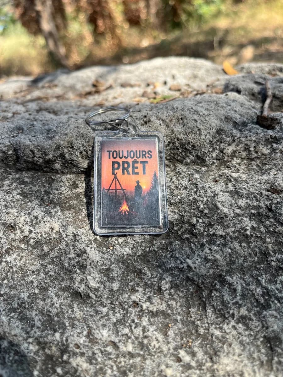 Toujours pret square keychain