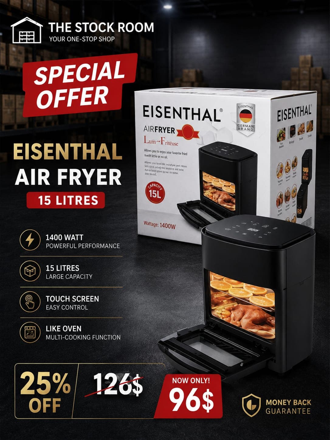 Eisenthal Air Fryer 15 Lires