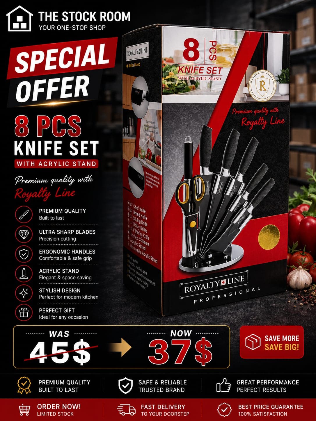 Royality Line 8 Pcs Knife Set