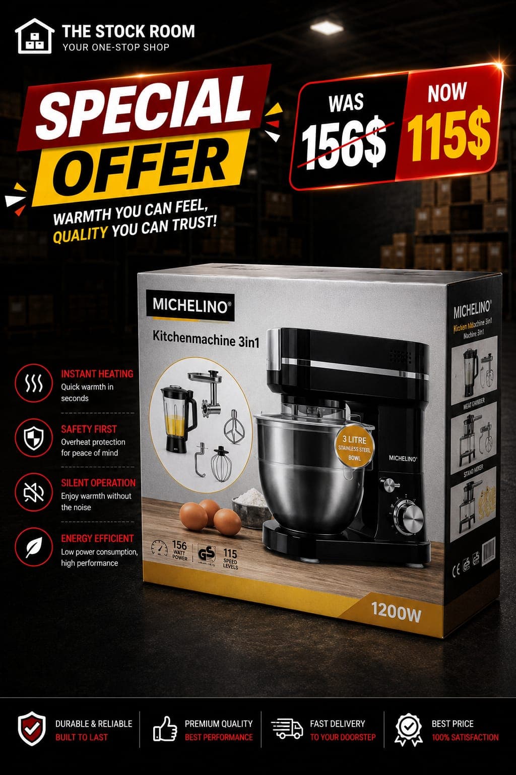 Michelino Kitchen Machine 3in1 5Litres