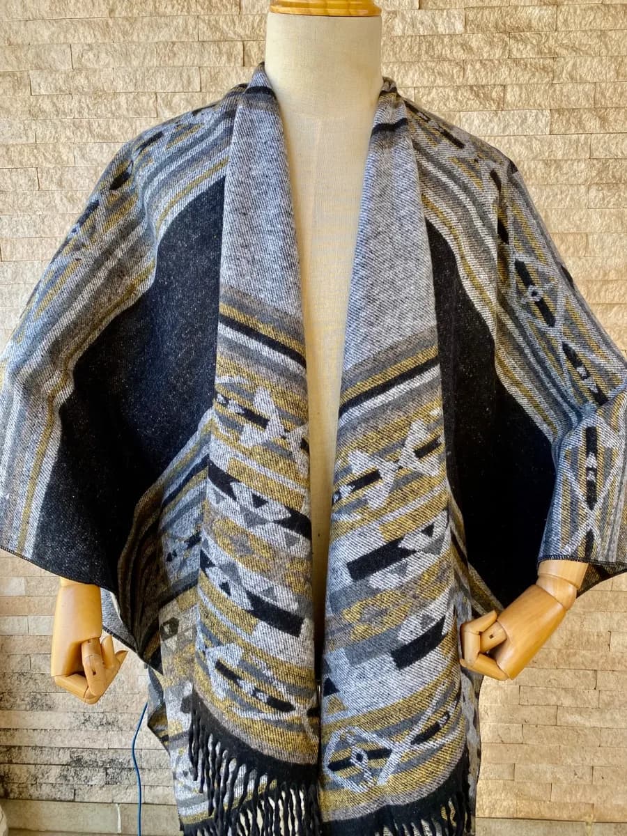 Unisex Double Sided Recycled Poncho