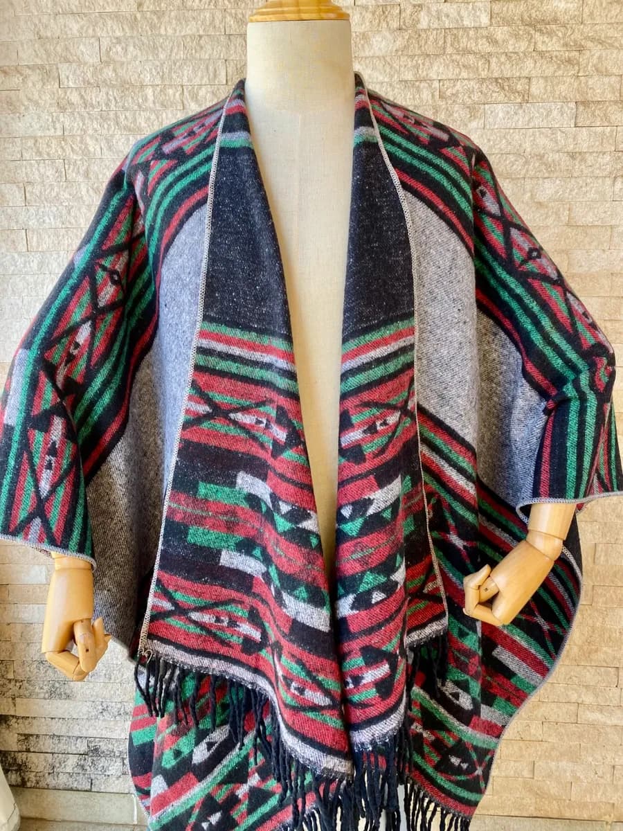 Unisex Double Sided Recycled Poncho