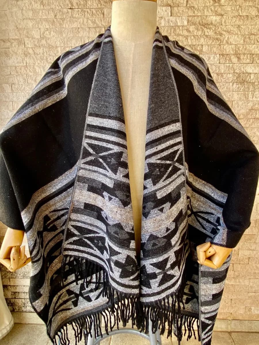 Unisex double sided Recycled poncho