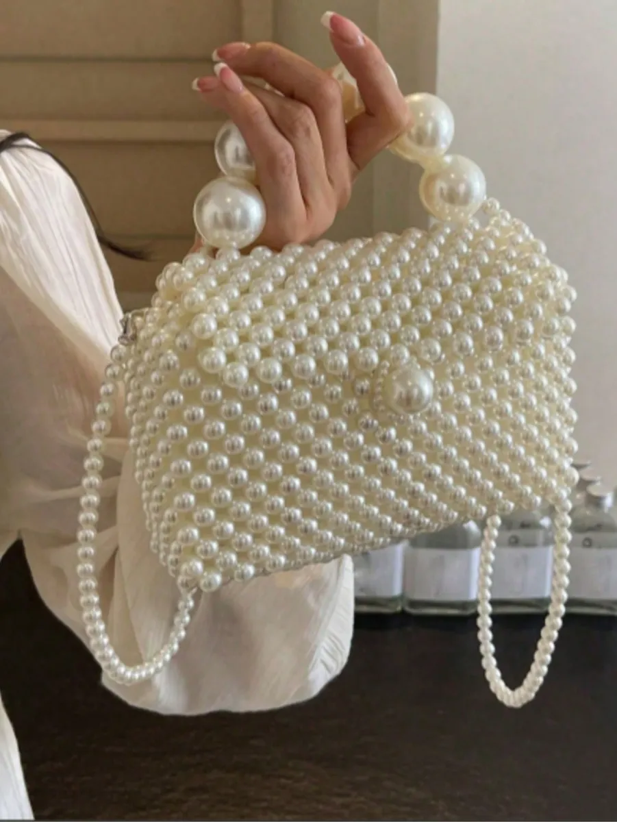 Classic beaded pearl bag