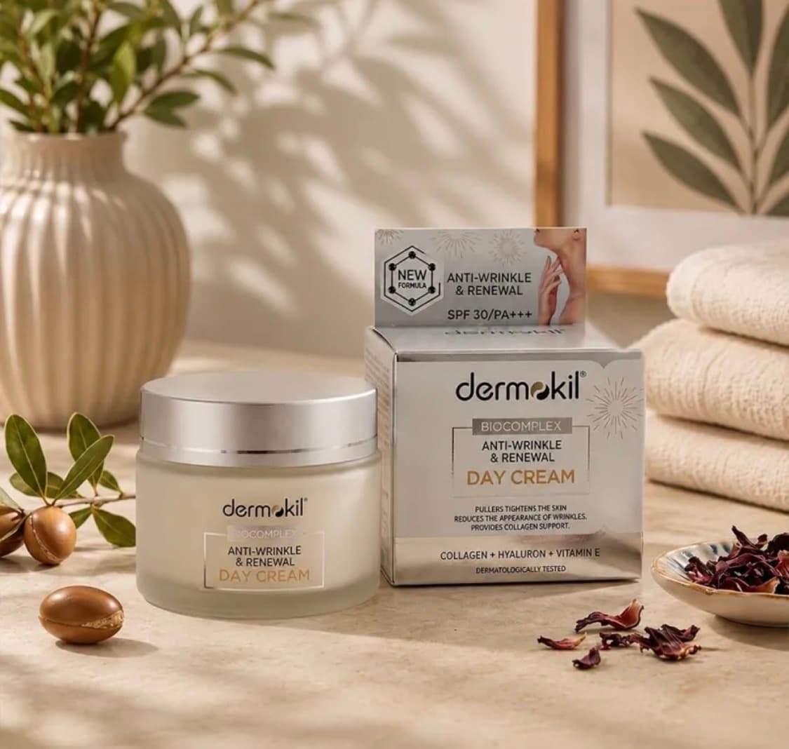 Biocomplex Anti-Wrinkle & Renewal Day Cream (50ml) by Dermokil - Firming and Moisturizing Face Cream for Smooth, Youthful Skin