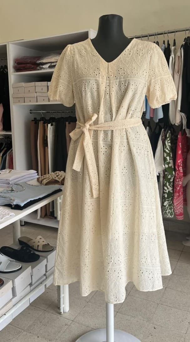 beige midi dress