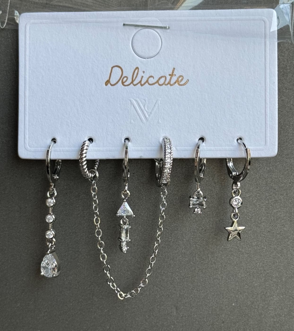 Silver Star 6-Piece Earrings Set