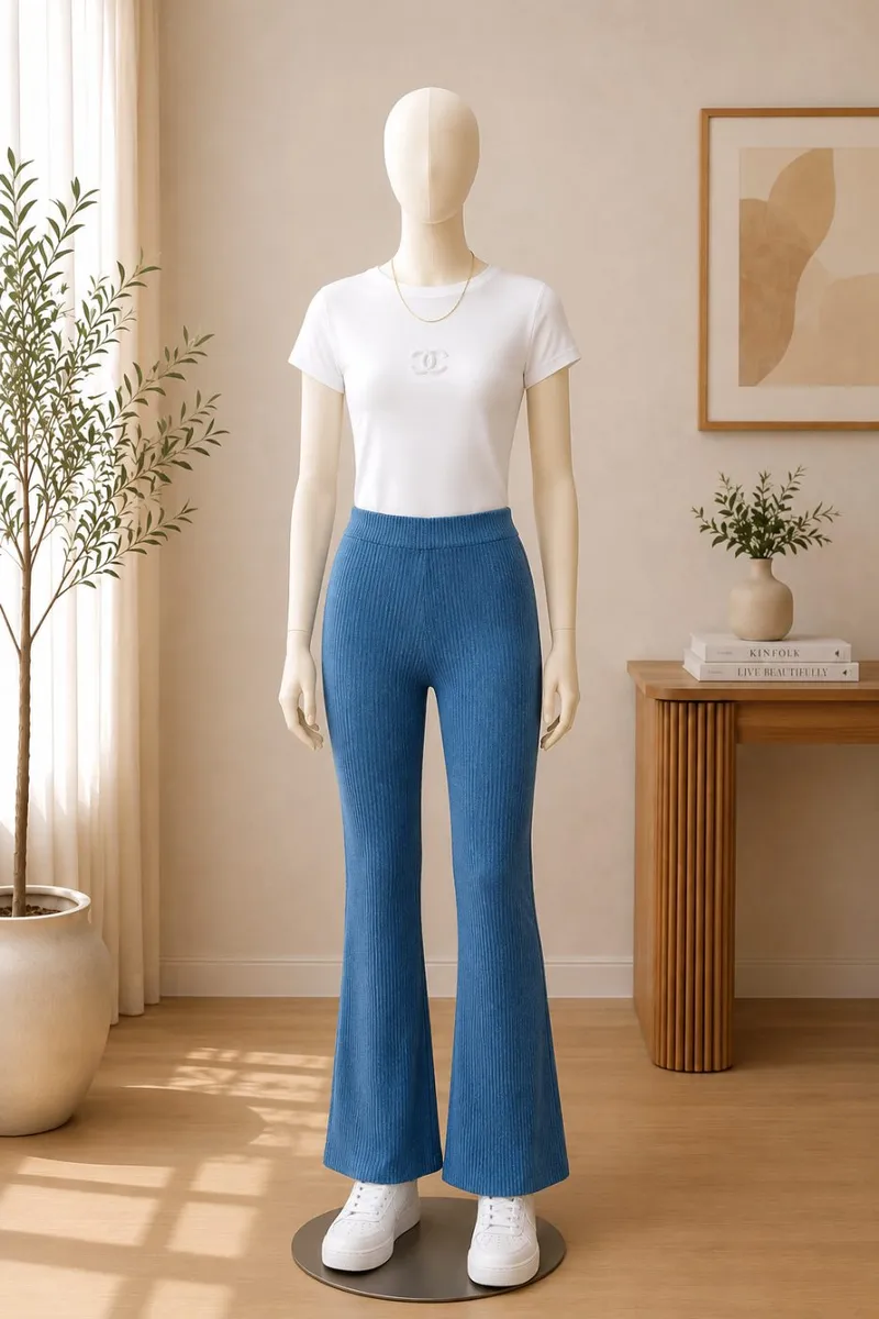 LeGer Women's Blue Wide Leg Pants