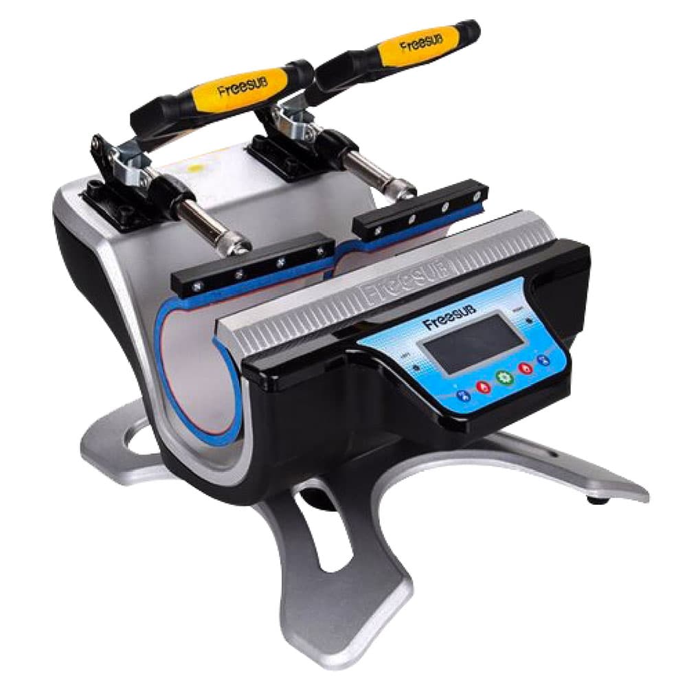 Double-station Mug press Voltage: 220v or 110v color:Silver /White Including two 11oz mug heater