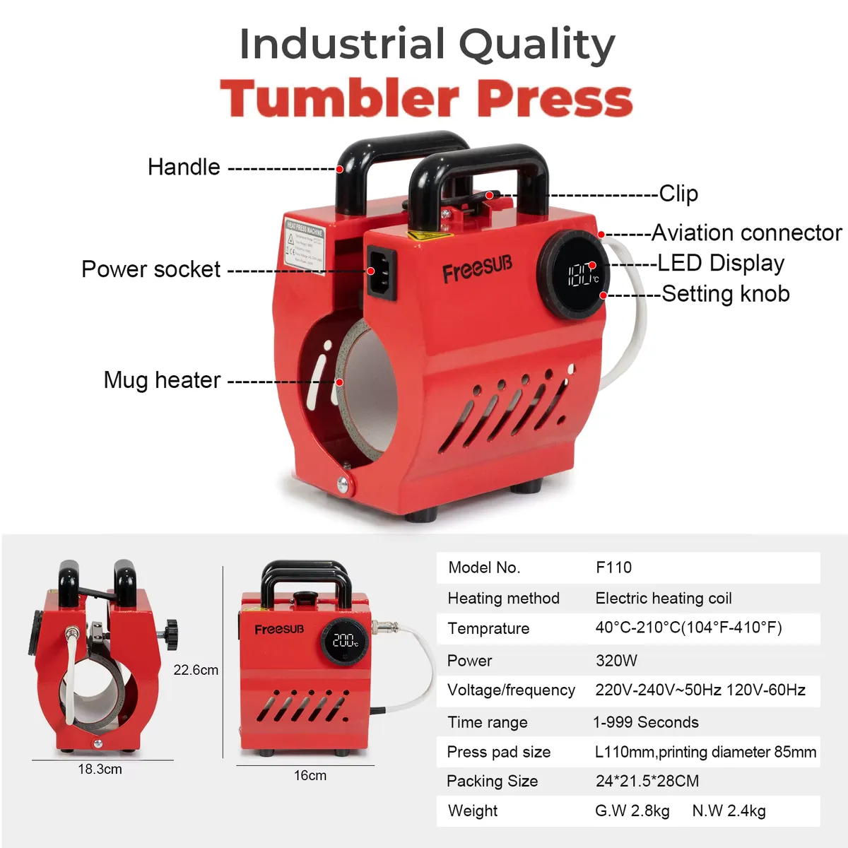 mug machine red 220v