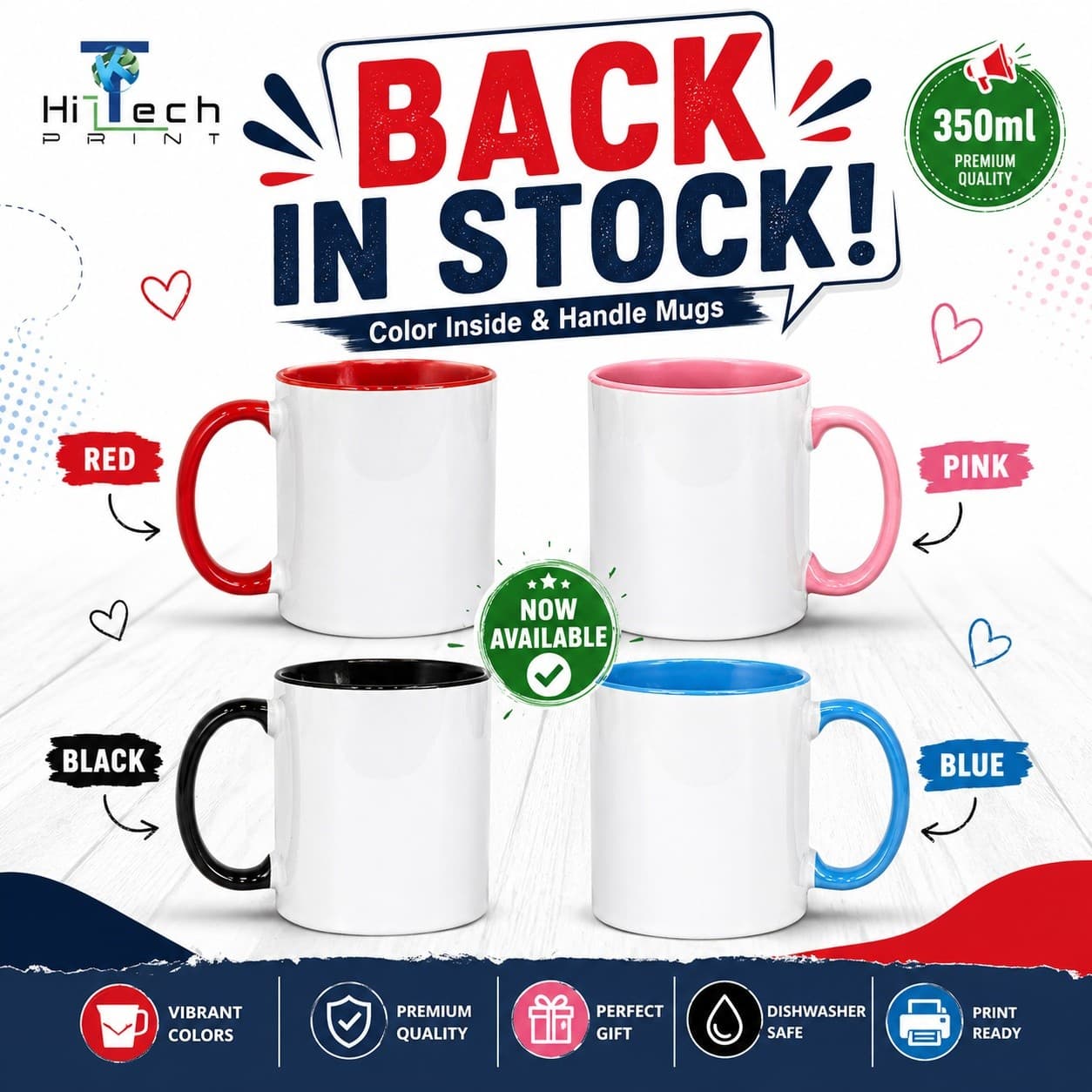 11oz sublimation inner & handle color mug