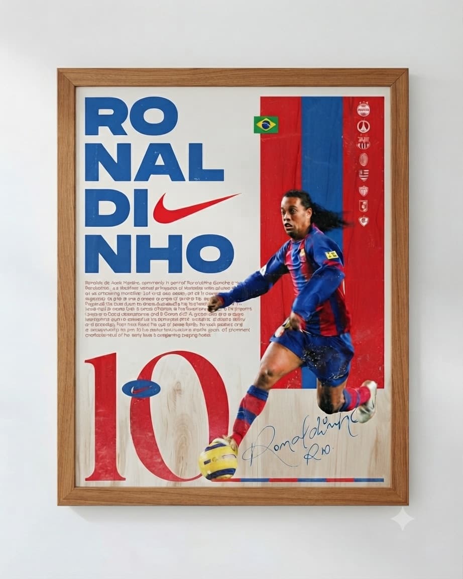 Ronaldinho 🇧🇷 wooden poster