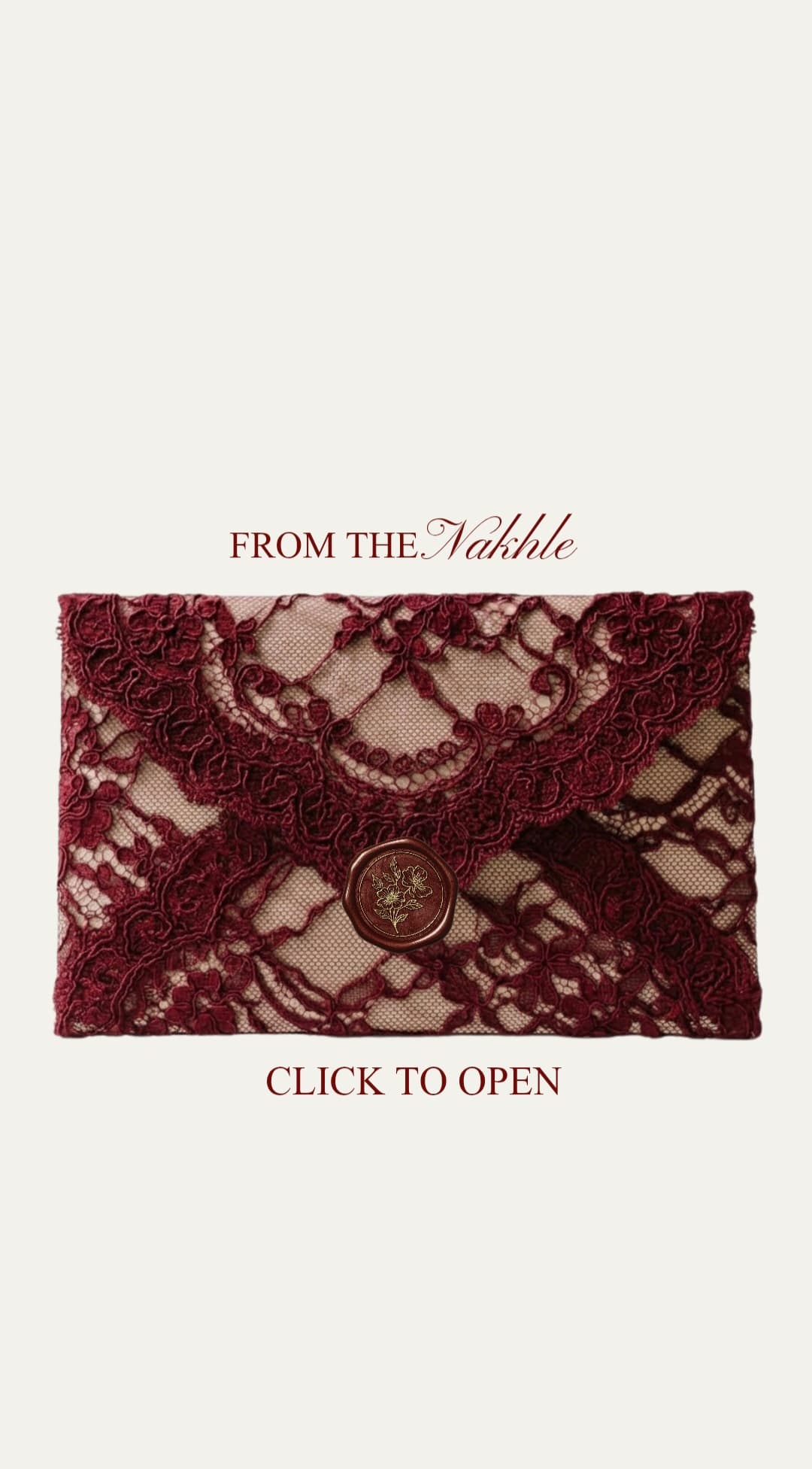 Crimson Lace Gala Wedding Invite