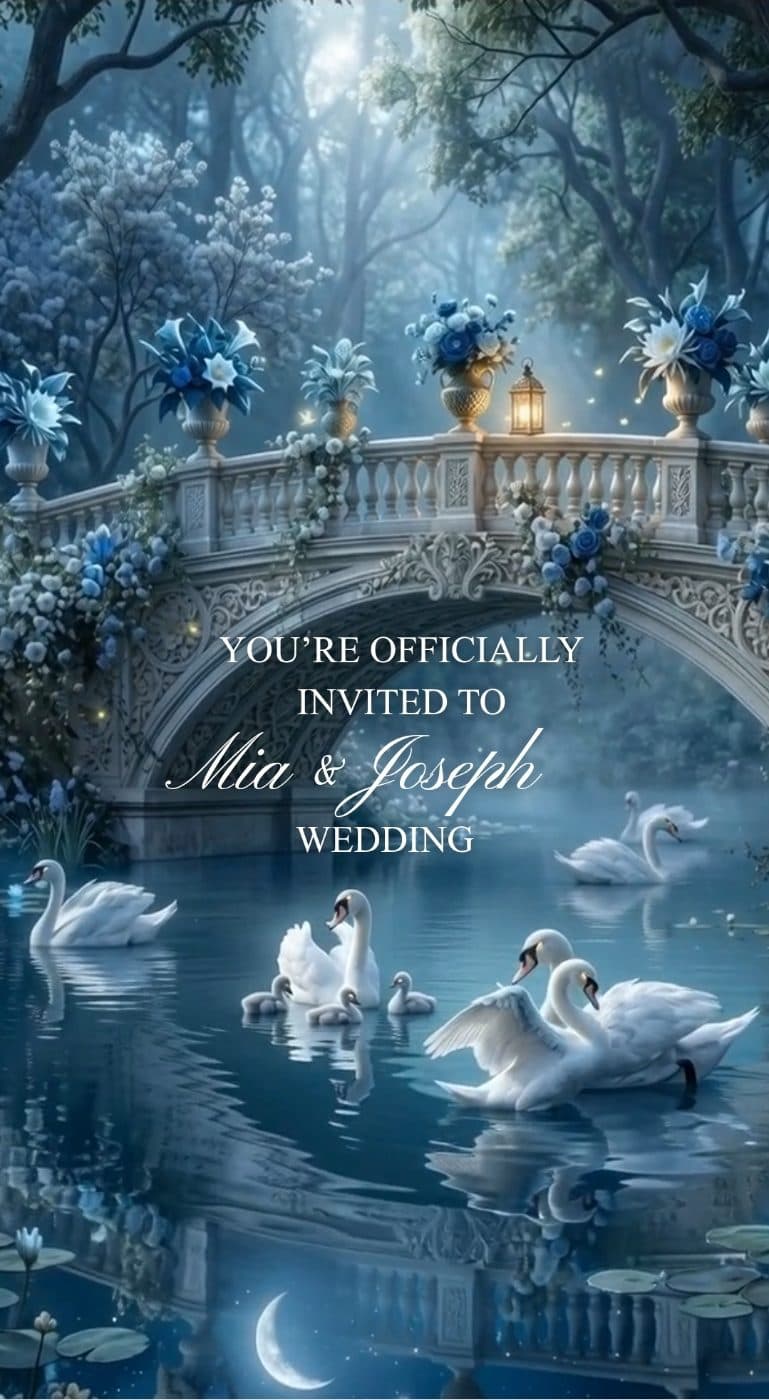 Swan Lake Soirée Wedding Invite