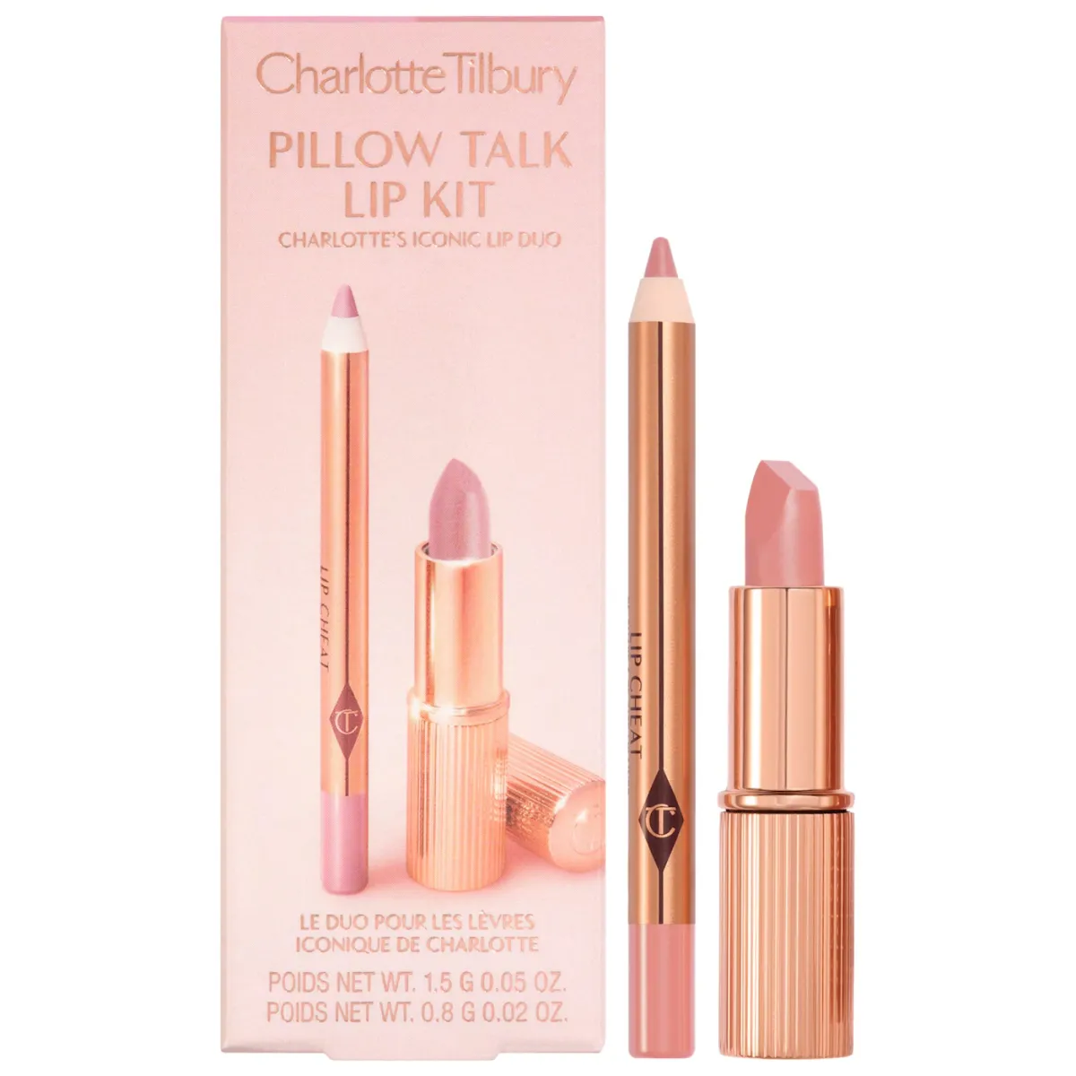 Charlotte Tilbury Mini Pillow Talk Lipstick & Liner Set-Color: Pillow Talk Fair - cool pink nude