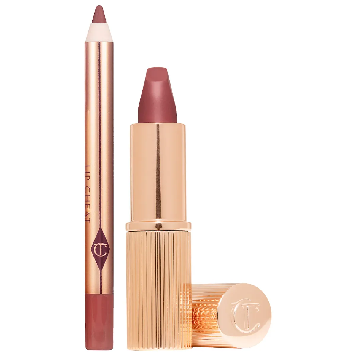 Charlotte Tilbury Mini Pillow Talk Lipstick & Liner Set-Color: Pillow Talk Medium - warm berry pink