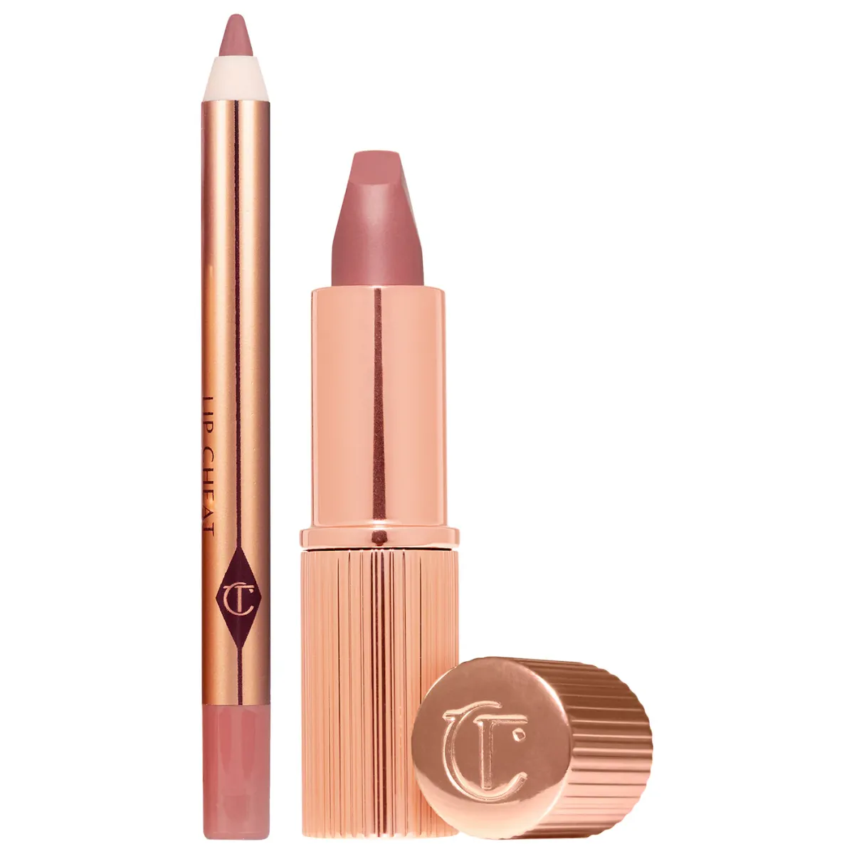 Charlotte Tilbury MINI Pillow Talk Lipstick & Liner Set-Color: Pillow Talk - nude pink