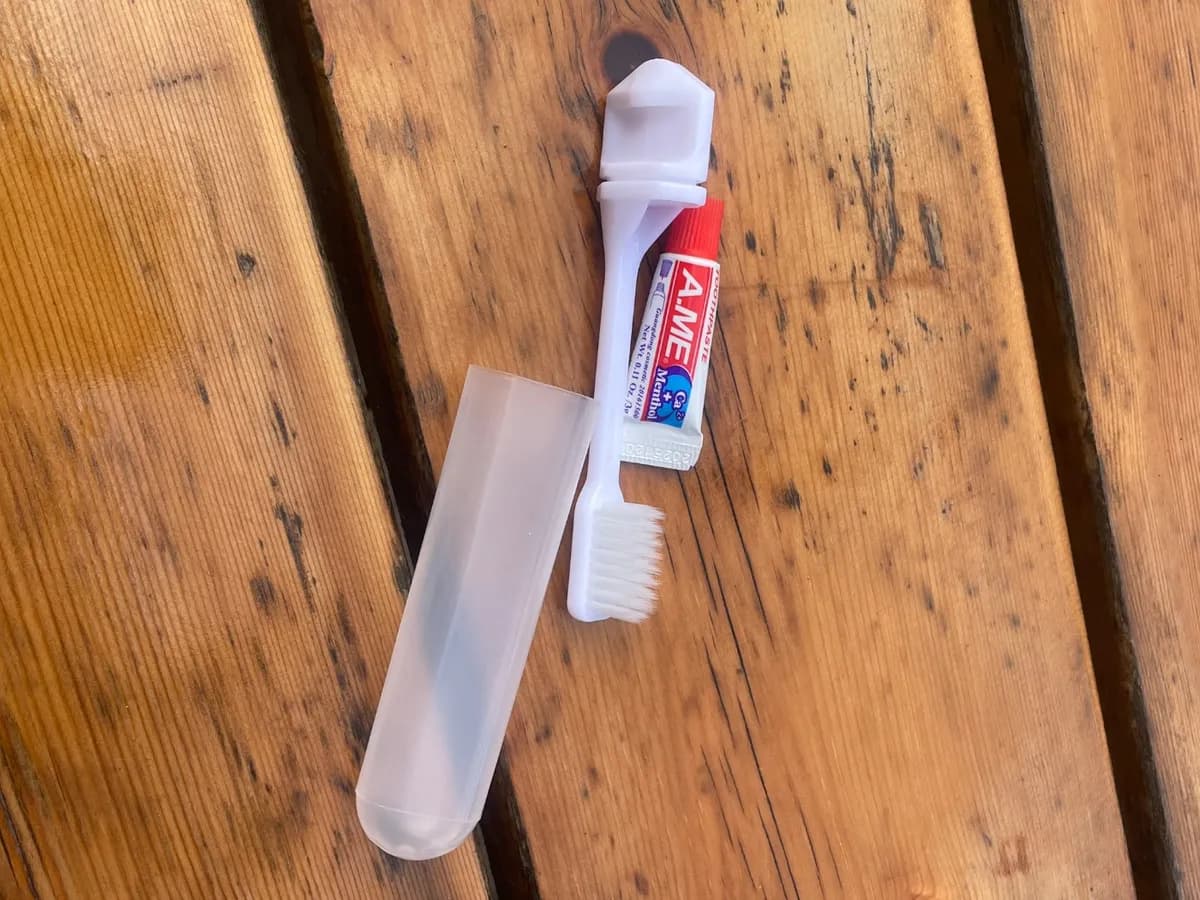 Mini toothbrush and toothpaste