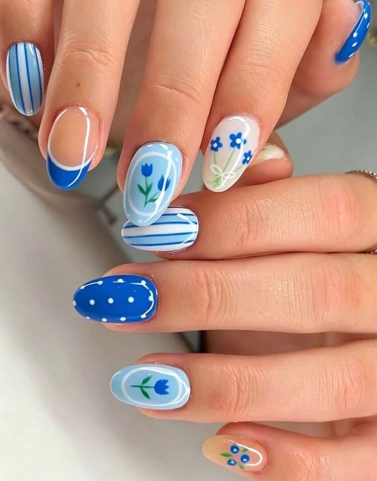 Blue Garden Press-On Nails ππ·
